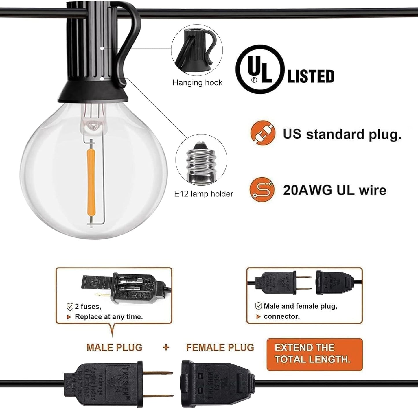 BrightLife Outdoor String Lights
